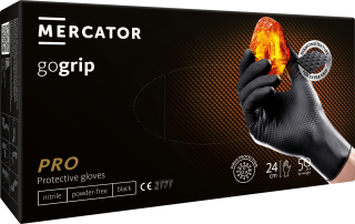 Nitrilové rukavice MERCATOR® Gogrip čierne 50ks